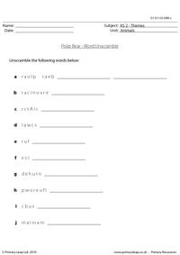 Polar bear word unscramble