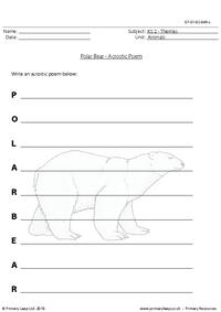 Polar bear acrostic poem