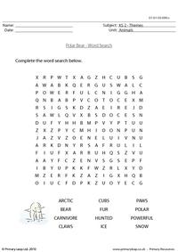 Polar bear word search