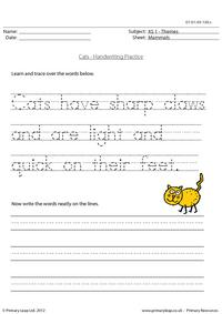 Cats - Handwriting practice