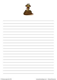 Boa constrictor writing paper