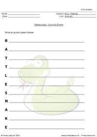 Rattlesnake acrostic poem