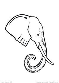 Elephant colouring page 3