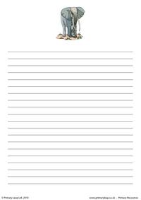 Elephant writing paper