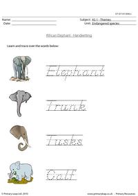 Elephant handwriting