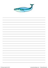Blue whale writing paper 1