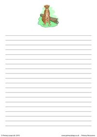 Cheetah writing paper 2