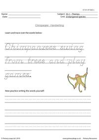 Chimpanzee handwriting