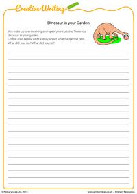 Creative writing - Dinosaur in your Garden