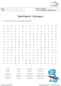 Word Search - Dinosaurs