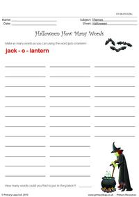 Halloween how many words
