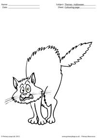 Halloween colouring picture - Scaredy-cat!