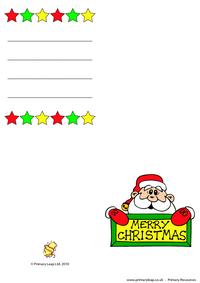 Christmas card - Santa holding sign