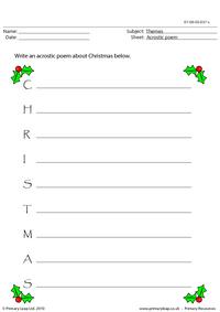 Acrostic poem - Christmas