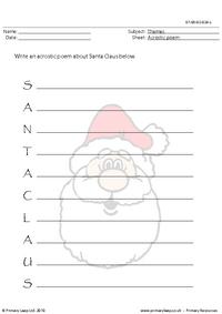 Acrostic poem - Santa Claus