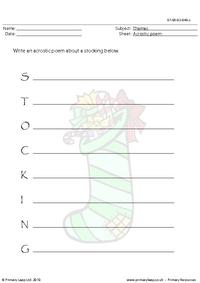 Acrostic poem - Stocking