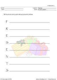 Acrostic poem - Presents