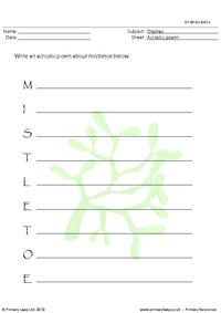 Acrostic poem - Mistletoe