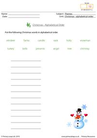 Christmas - alphabetical order