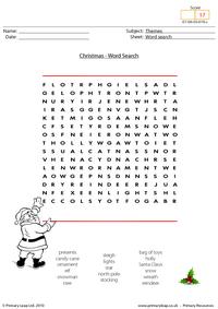 Christmas - word search