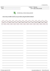 How many words - gingerbread man