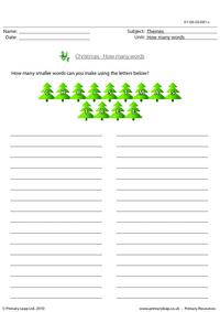 How many words - Christmas tree