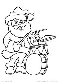 Colouring picture - Santa playing the drums!