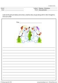 Christmas story picture - Two snowmen 