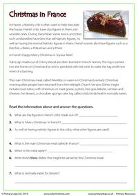 Reading comprehension - Christmas in France