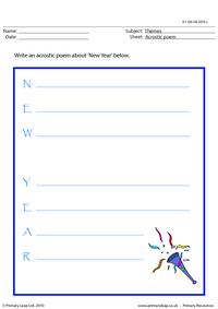 Acrostic poem - New year