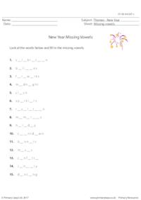 New Year - Missing Vowels