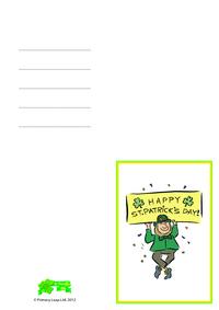 Greeting Card - Leprechaun holding a sign