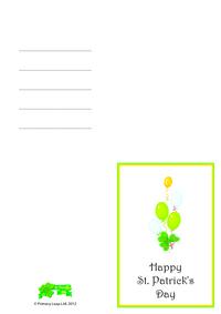 Greeting Card - Shamrock with balloons