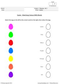 Easter - Matching colours with words