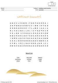 Summer word search