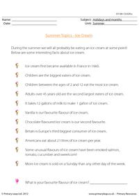 Summer topics - Ice cream