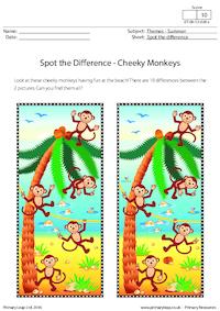 Spot the Difference - Cheeky Monkeys