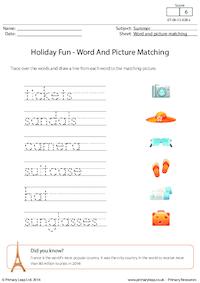 Holiday Fun - Word And Picture Matching