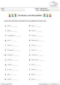 Olympics - How many syllables?