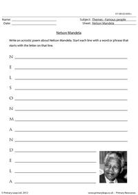 Acrostic poem - Nelson Mandela