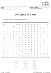 Word Search - Rosa Parks
