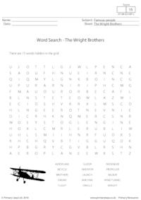 Word Search - The Wright Brothers
