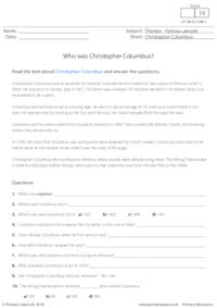 Reading Comprehension - Who was Christopher Columbus?