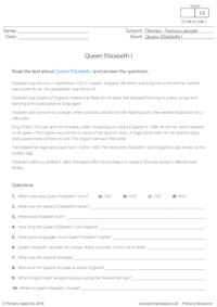 Reading Comprehension - Queen Elizabeth I