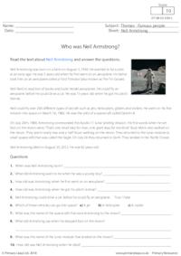 Reading Comprehension - Neil Armstrong